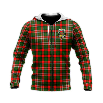 Pollock Tartan Knitted Hoodie with Family Crest Unisex Knitted Zip Hoodie - Tartan Vibes Clothing