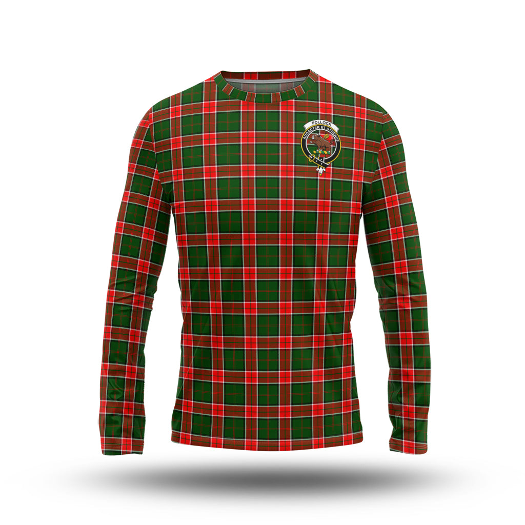 Pollock Tartan Long Sleeve T-Shirt with Family Crest - Tartan Vibes Clothing