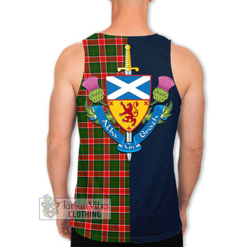 Pollock Tartan Men's Tank Top Alba with Scottish Lion Royal Arm Half Style - Tartan Vibes Clothing