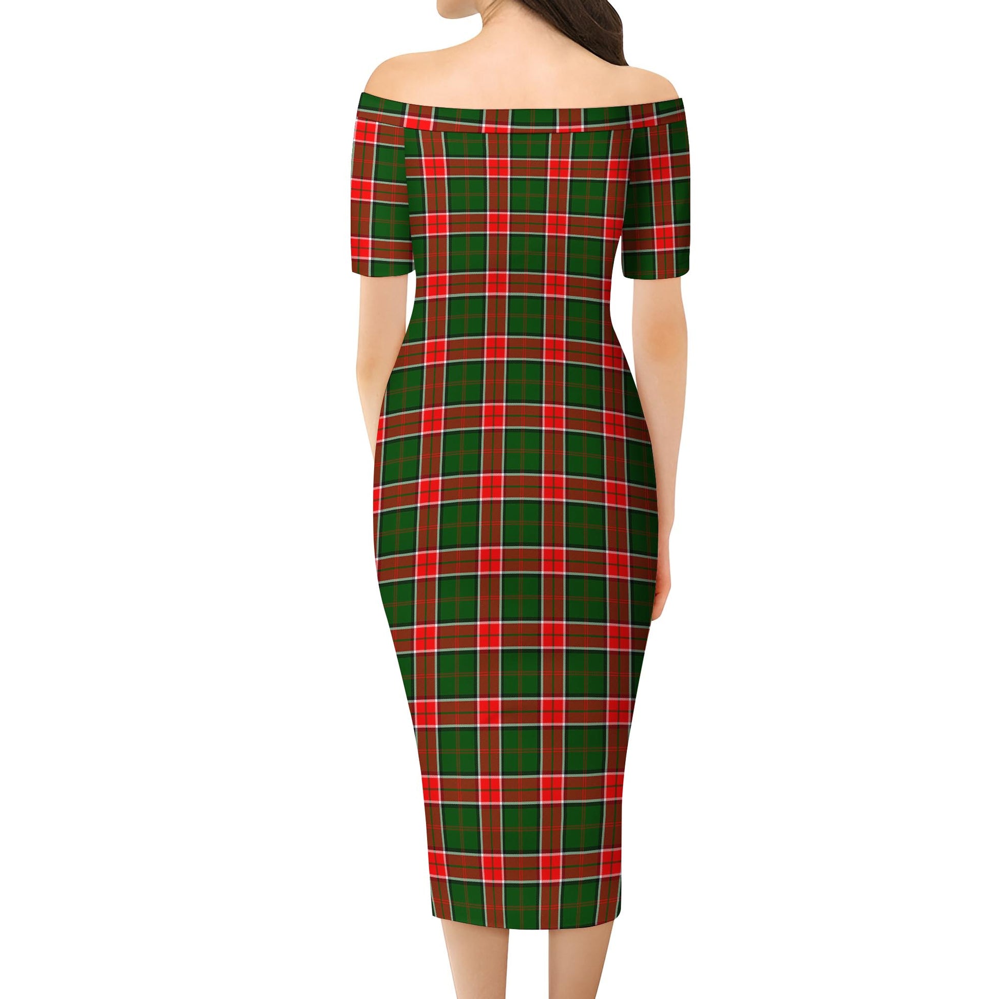 Pollock Tartan Off Shoulder Lady Dress - Tartan Vibes Clothing