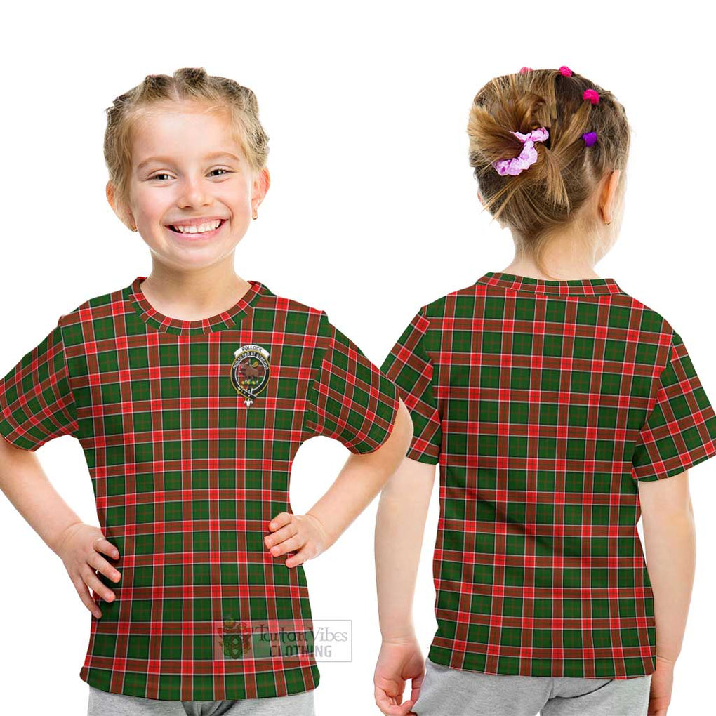 Pollock Tartan Kid T-Shirt with Family Crest - Tartan Vibes Clothing