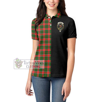 Pollock Tartan Women's Polo Shirt with Family Crest and Half Of Me Style - Tartan Vibes Clothing