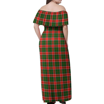 Pollock Tartan Off Shoulder Long Dress - Tartan Vibes Clothing