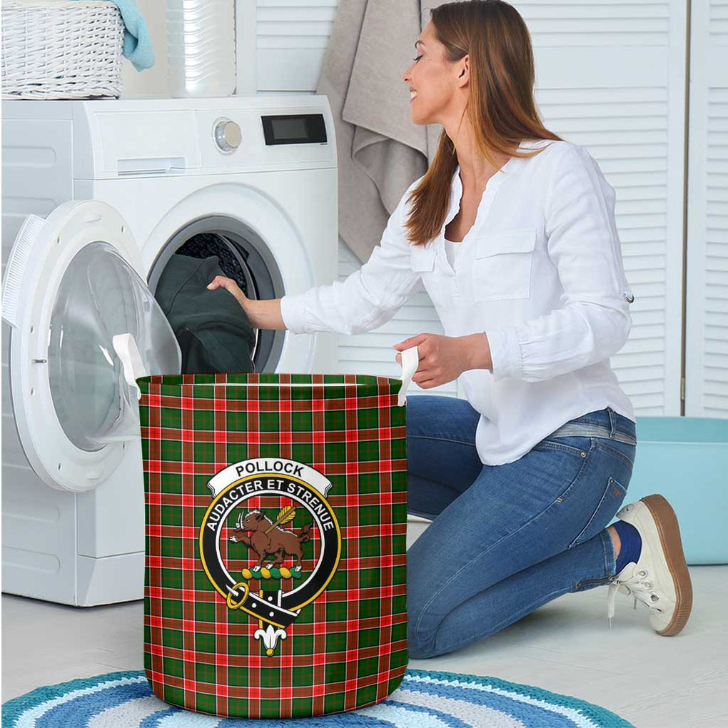 Pollock Tartan Laundry Basket with Family Crest - Tartan Vibes Clothing