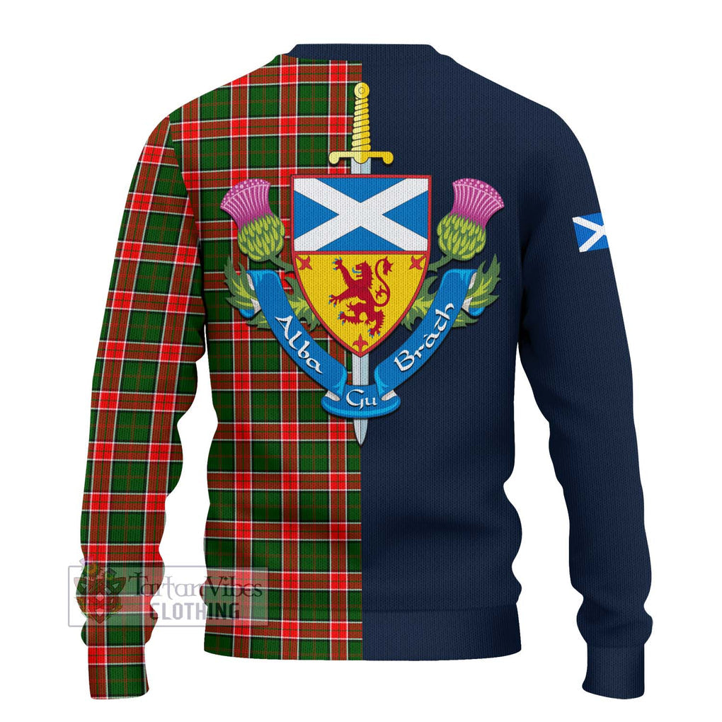 Pollock Tartan Ugly Sweater Alba with Scottish Lion Royal Arm Half Style - Tartan Vibes Clothing