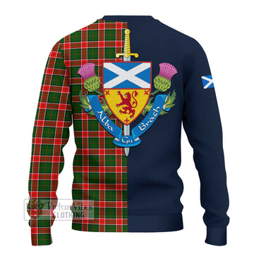 Pollock Tartan Ugly Sweater Alba with Scottish Lion Royal Arm Half Style - Tartan Vibes Clothing