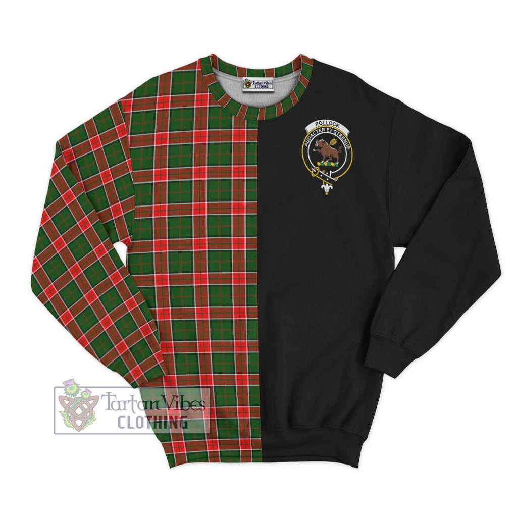 Pollock Tartan Sweatshirt with Family Crest and Half Of Me Style - Tartan Vibes Clothing