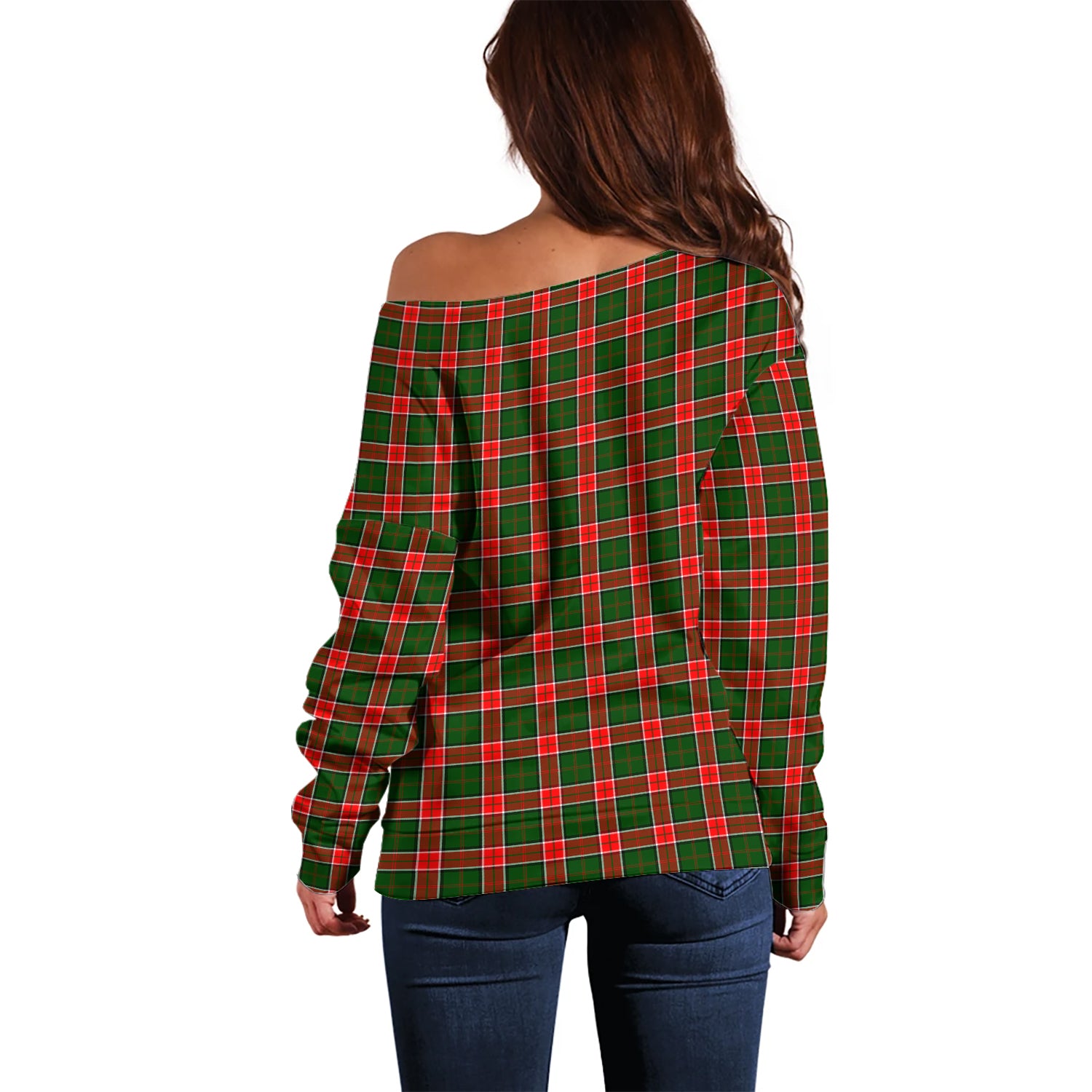 Pollock Tartan Off Shoulder Women Sweater - Tartan Vibes Clothing