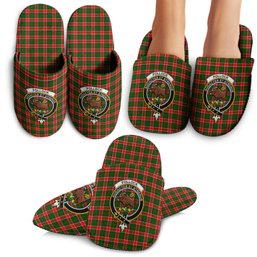 Pollock Tartan Home Slippers with Family Crest - Tartan Vibes Clothing