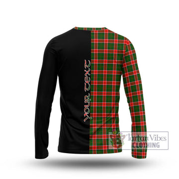 Pollock Tartan Long Sleeve T-Shirt with Family Crest and Half Of Me Style - Tartan Vibes Clothing