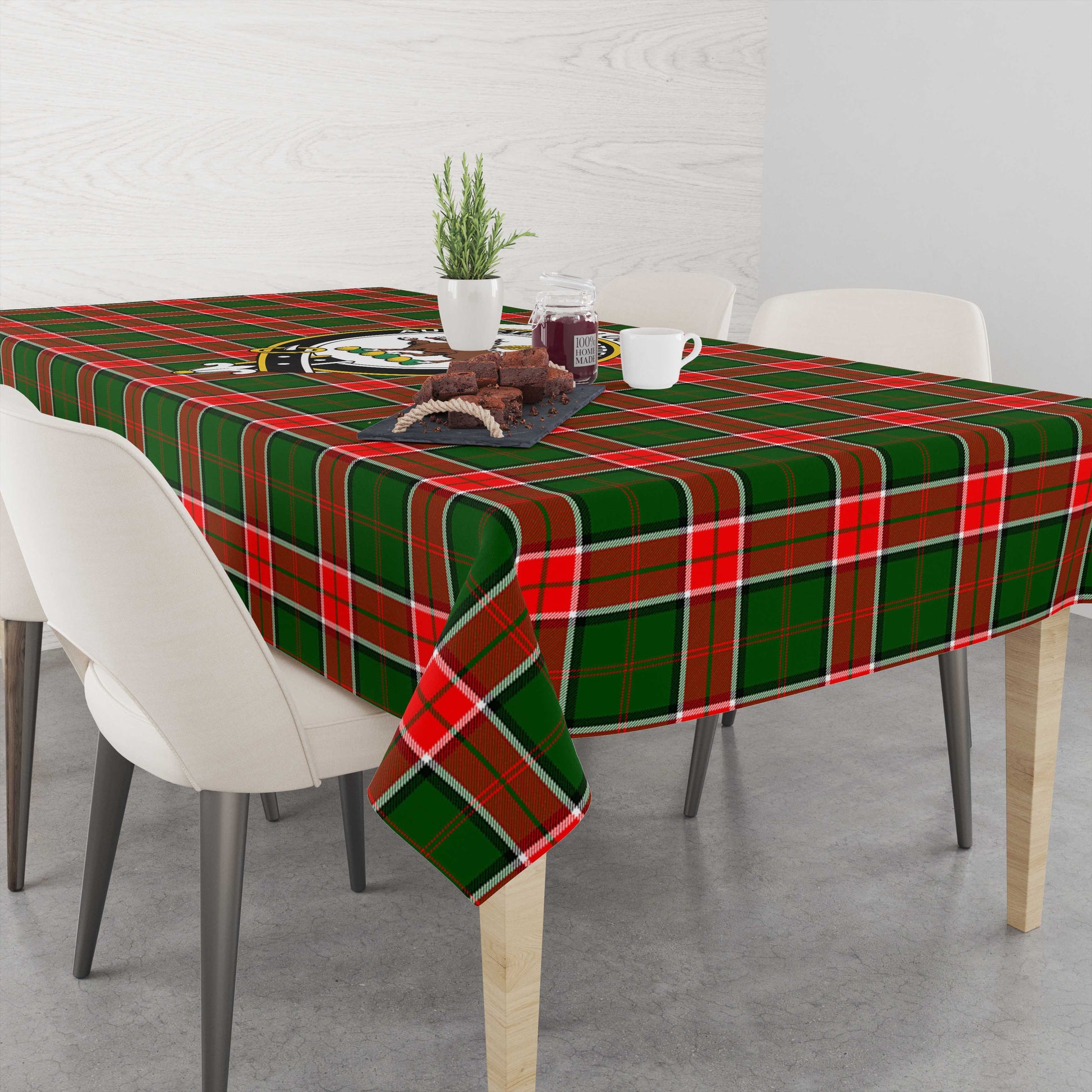 Pollock Tartan Tablecloth with Family Crest M 39.4"x59"(100x150cm) - Tartan Vibes Clothing