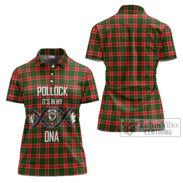 Pollock Tartan Women's Polo Shirt with Family Crest DNA In Me Style - Tartan Vibes Clothing