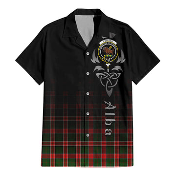 Pollock Tartan Hawaiian Shirt Shirt Featuring Alba Gu Brath Family Crest Celtic Inspired - Tartan Vibes Clothing