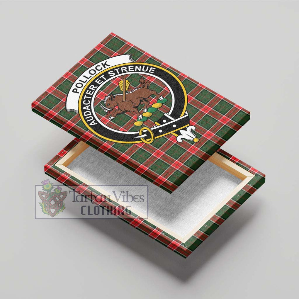 Pollock Tartan Canvas Print Wall Art with Family Crest - Tartan Vibes Clothing