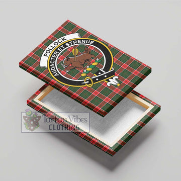 Pollock Tartan Canvas Print Wall Art with Family Crest - Tartan Vibes Clothing
