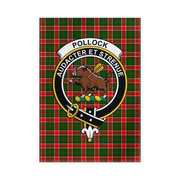Pollock Tartan Flag with Family Crest - Tartan Vibes Clothing