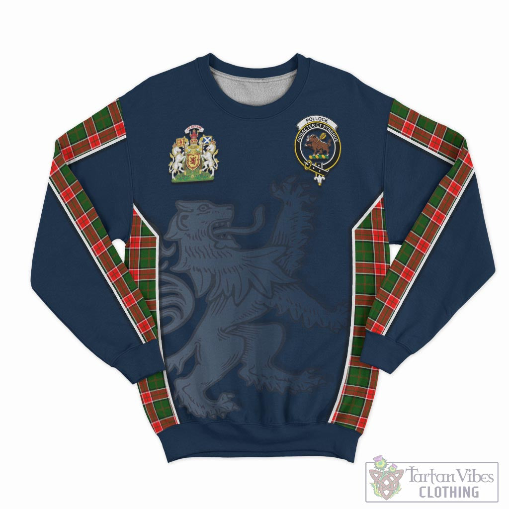 Tartan Vibes Clothing Pollock Modern Tartan Sweater with Family Crest and Lion Rampant Vibes Sport Style