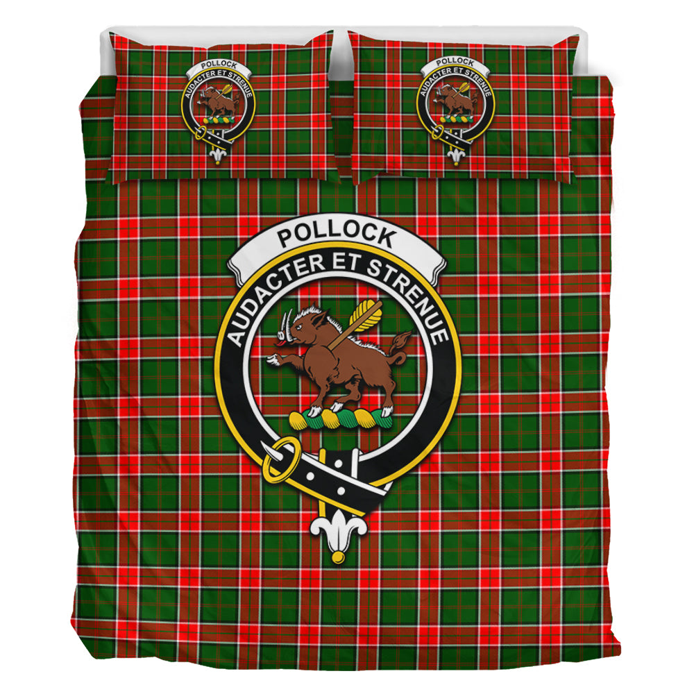 Pollock Tartan Bedding Set with Family Crest - Tartan Vibes Clothing