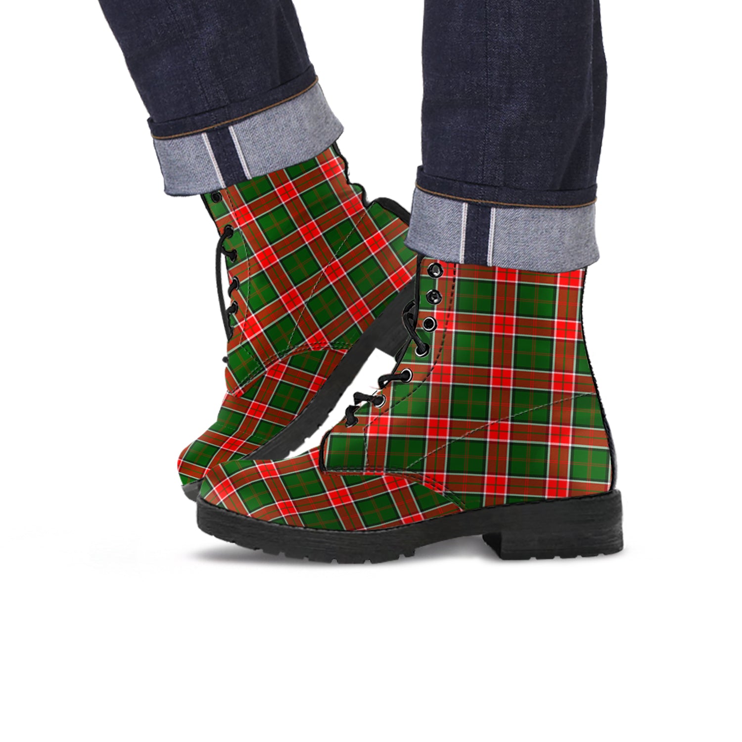 Pollock Tartan Leather Boots - Tartan Vibes Clothing