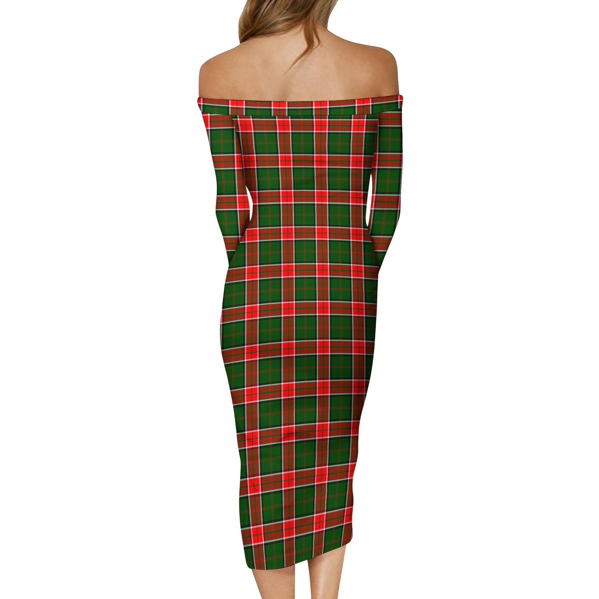Pollock Tartan Off Shoulder Lady Dress - Tartan Vibes Clothing