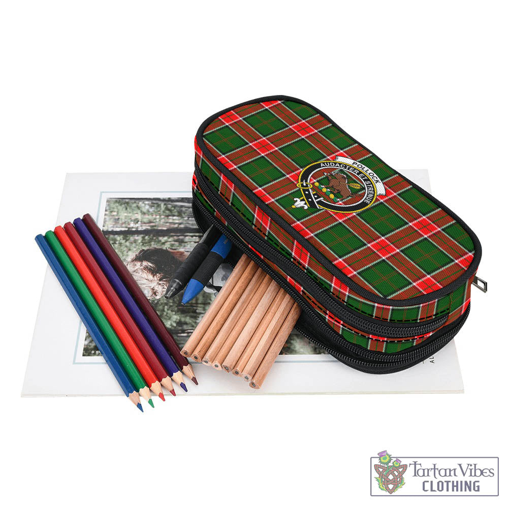 Pollock Tartan Pen and Pencil Case with Family Crest - Tartan Vibes Clothing