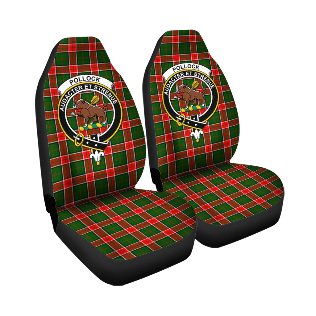 Pollock Tartan Car Seat Cover with Family Crest - Tartan Vibes Clothing