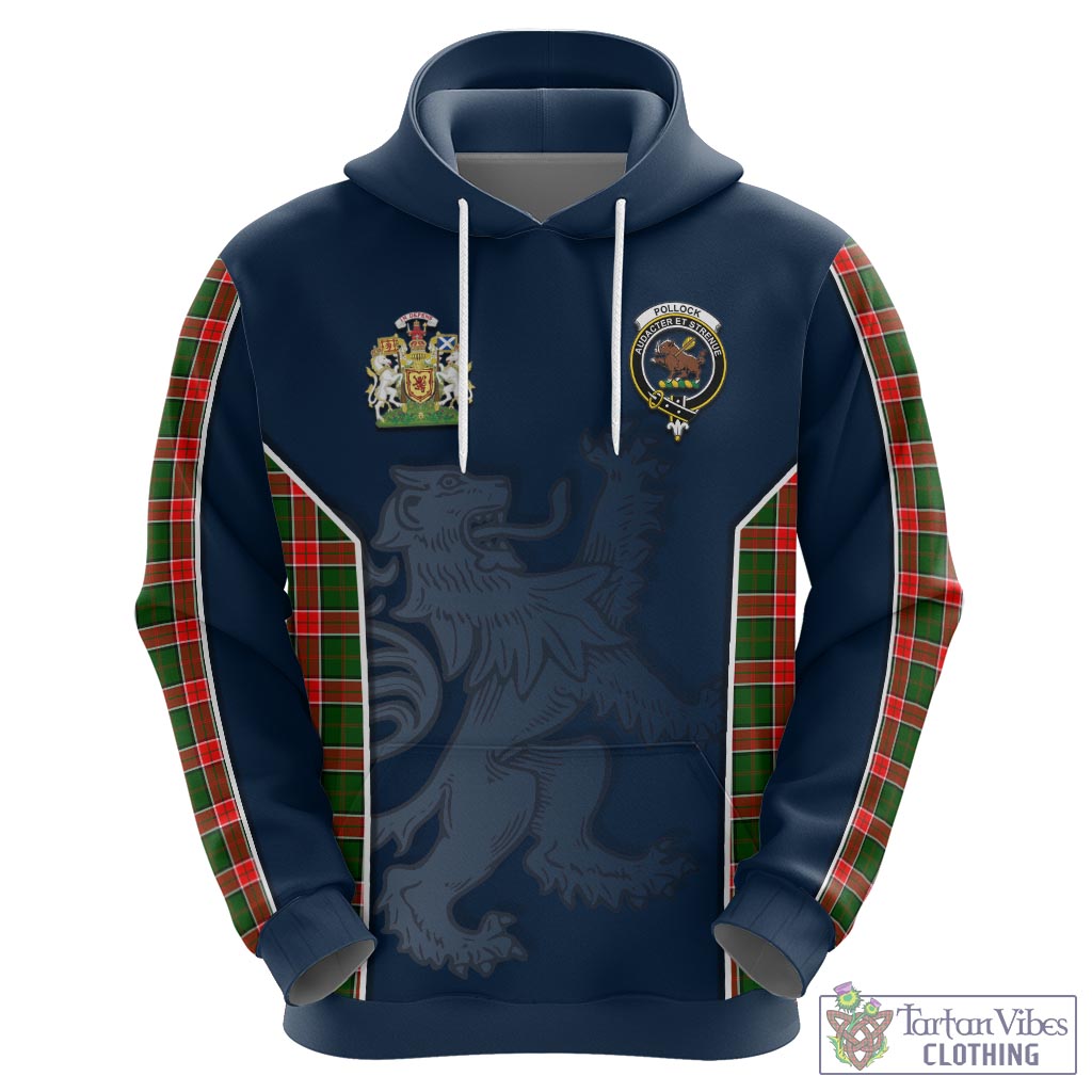 Tartan Vibes Clothing Pollock Modern Tartan Hoodie with Family Crest and Lion Rampant Vibes Sport Style
