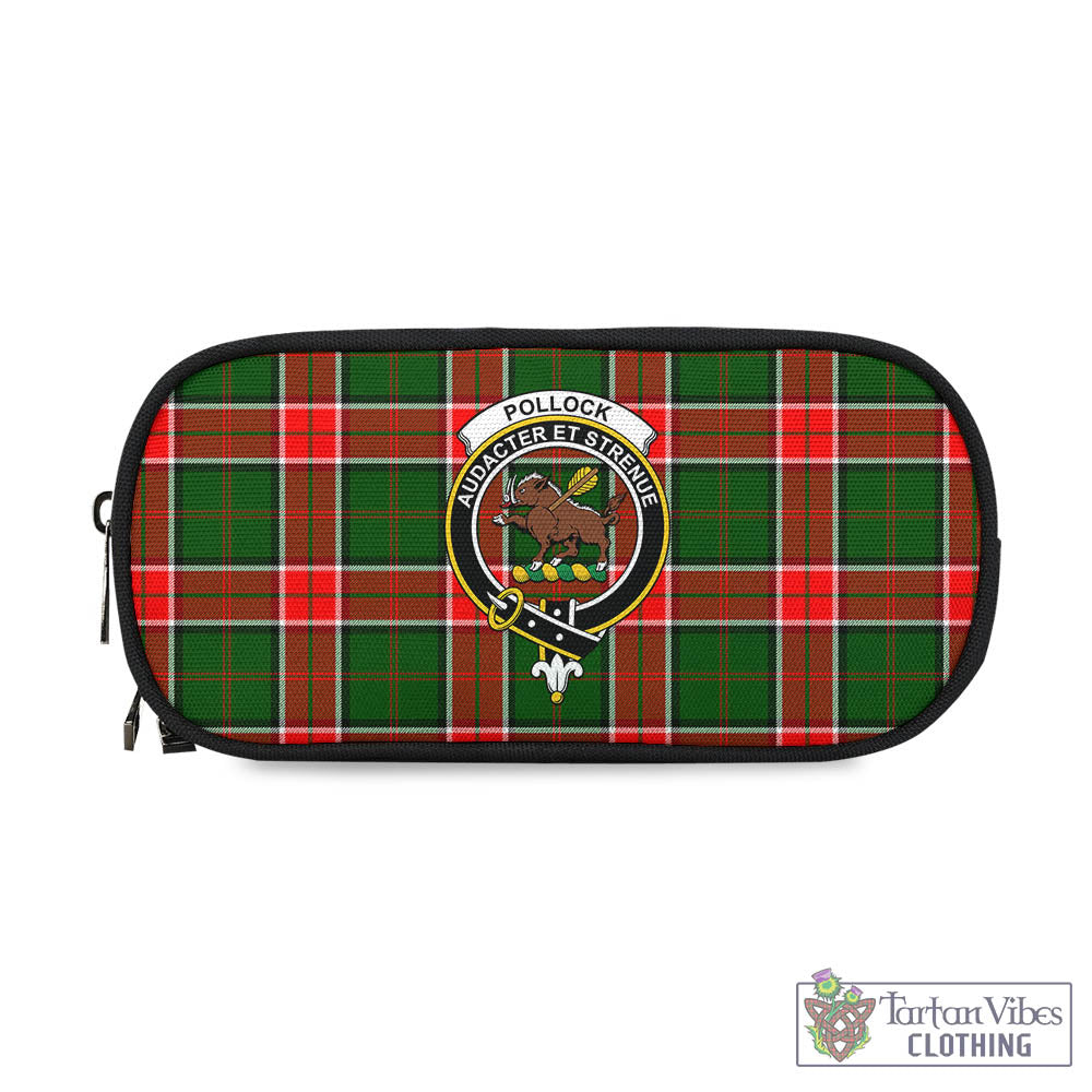 Pollock Tartan Pen and Pencil Case with Family Crest - Tartan Vibes Clothing