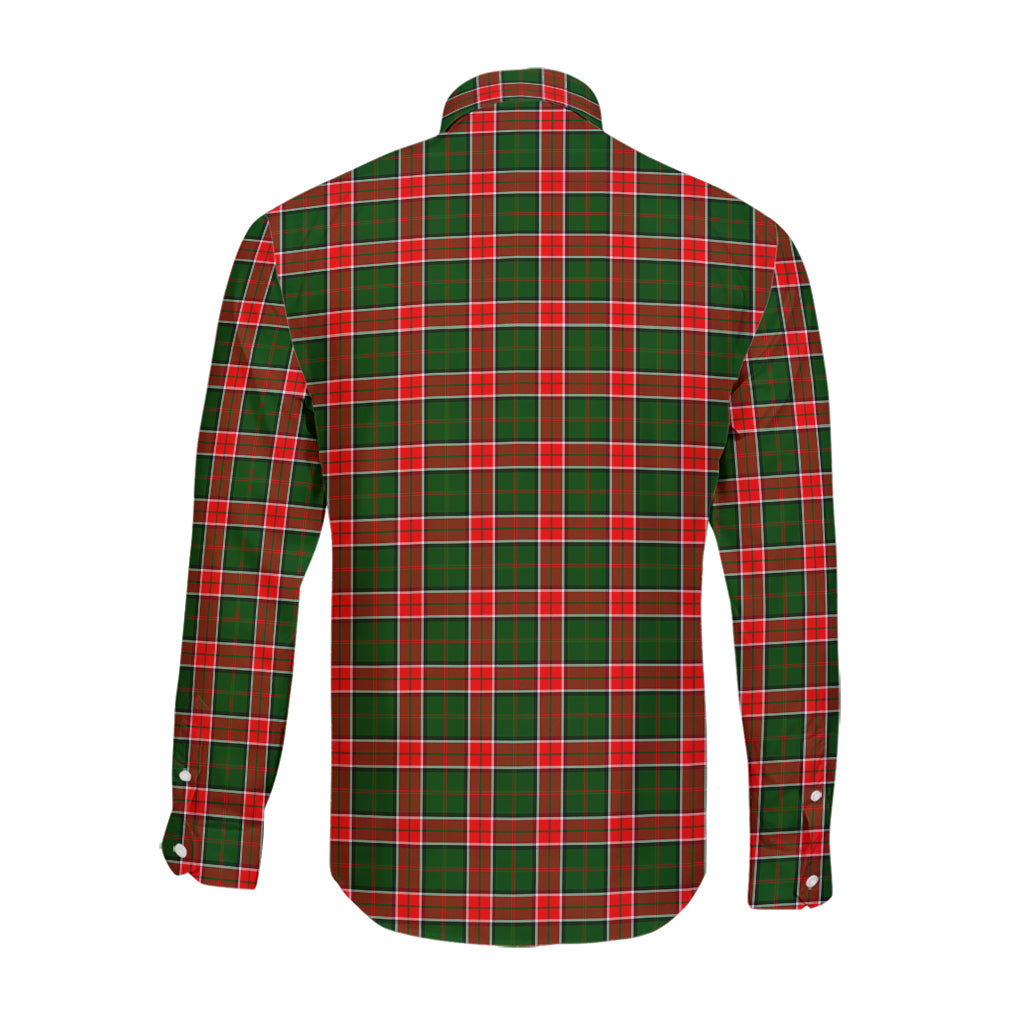 Pollock Tartan Long Sleeve Button Up Shirt with Family Crest - Tartan Vibes Clothing