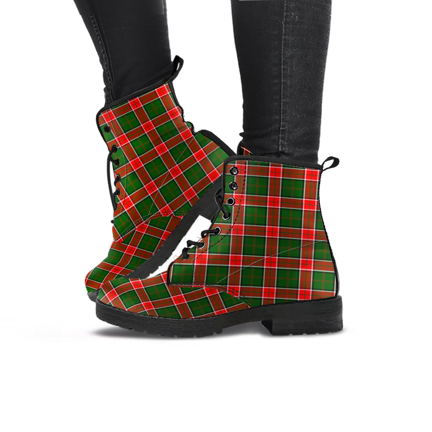 Pollock Tartan Leather Boots - Tartan Vibes Clothing