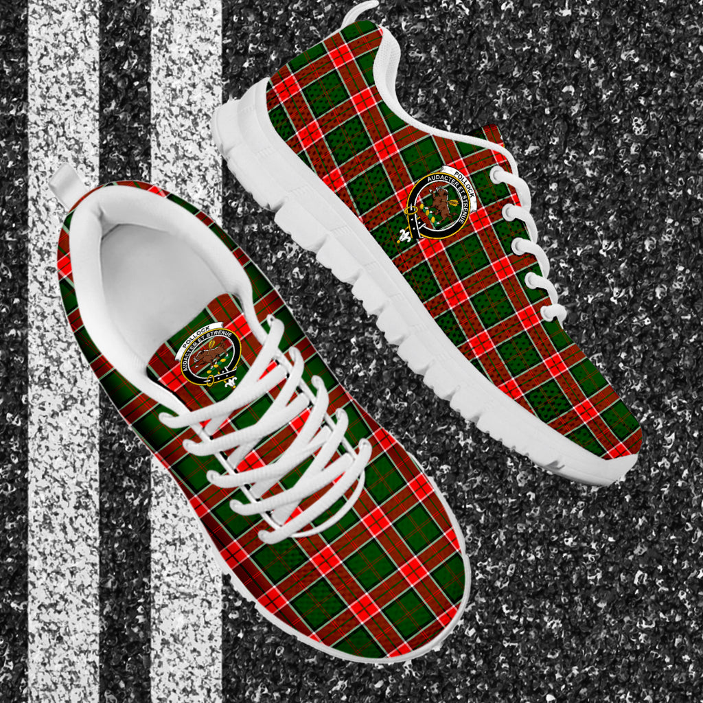 Pollock Tartan Sneakers with Family Crest - Tartan Vibes Clothing