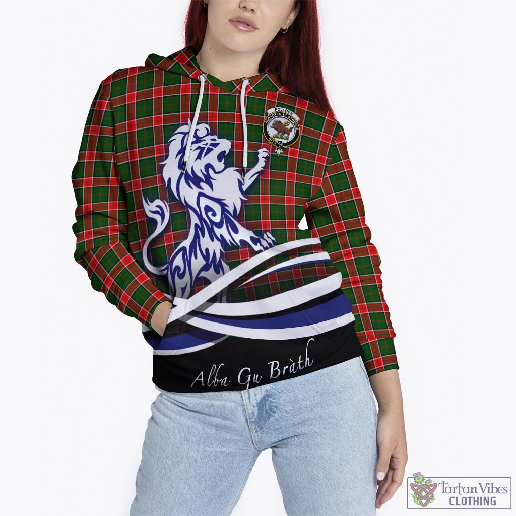 Pollock Tartan Hoodie with Alba Gu Brath Regal Lion Emblem - Tartan Vibes Clothing