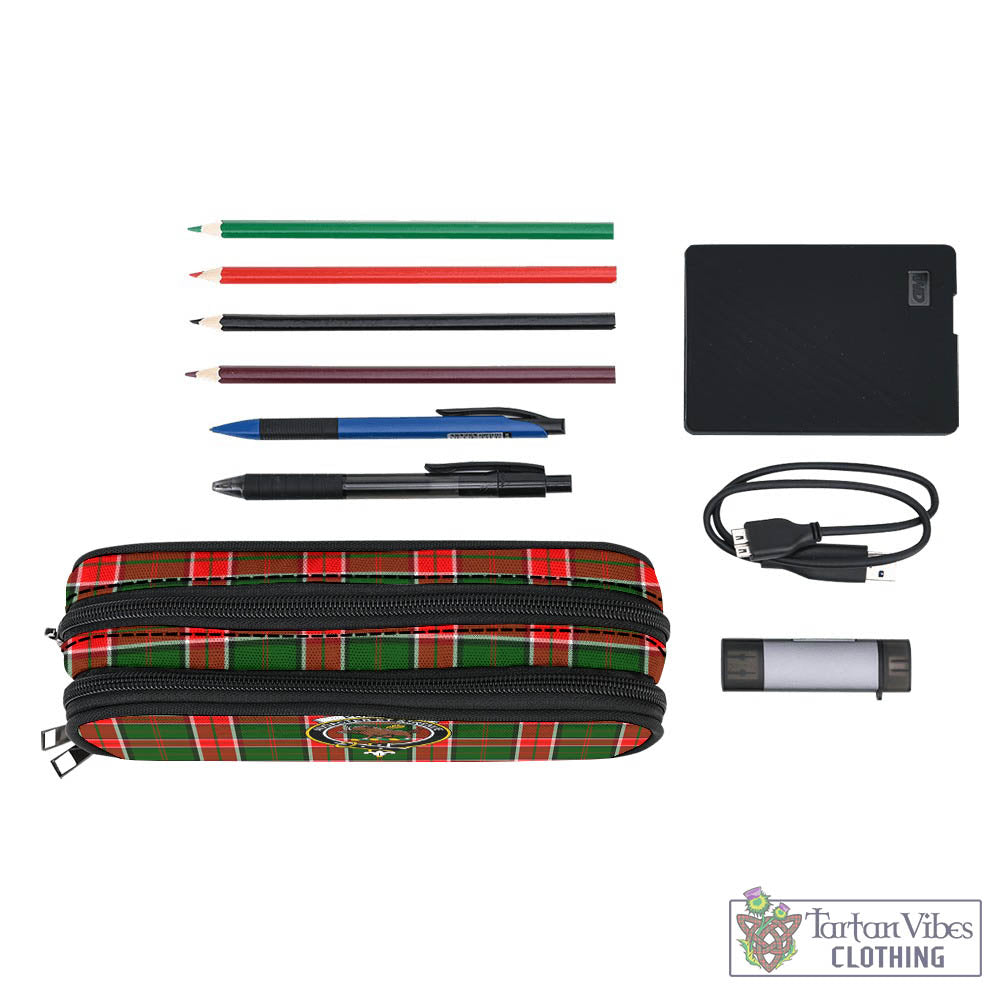 Pollock Tartan Pen and Pencil Case with Family Crest - Tartan Vibes Clothing