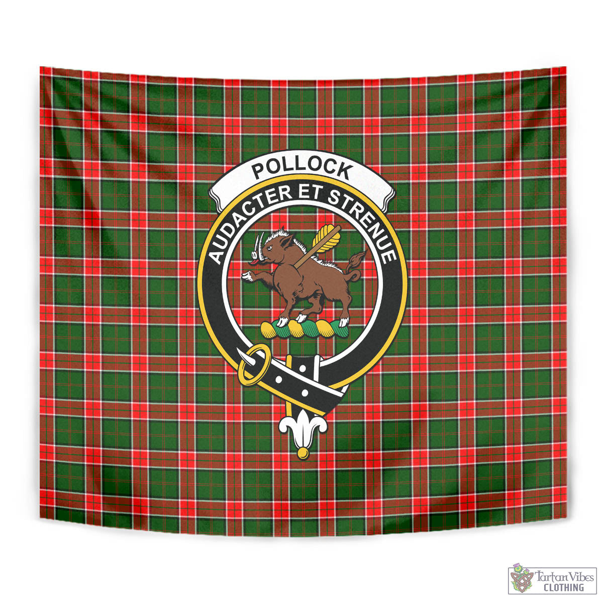 Pollock Tartan Tapestry Wall Hanging and Home Decor for Room with Family Crest - Tartan Vibes Clothing