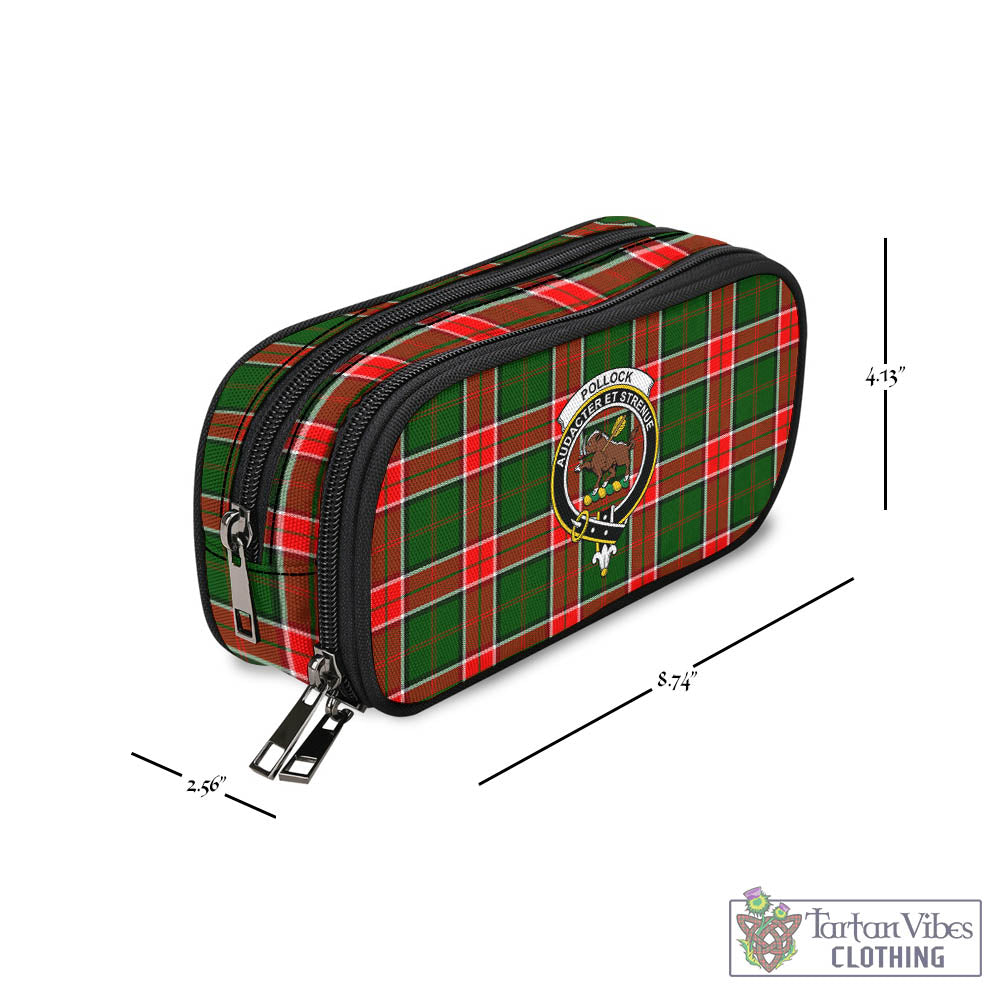 Pollock Tartan Pen and Pencil Case with Family Crest - Tartan Vibes Clothing