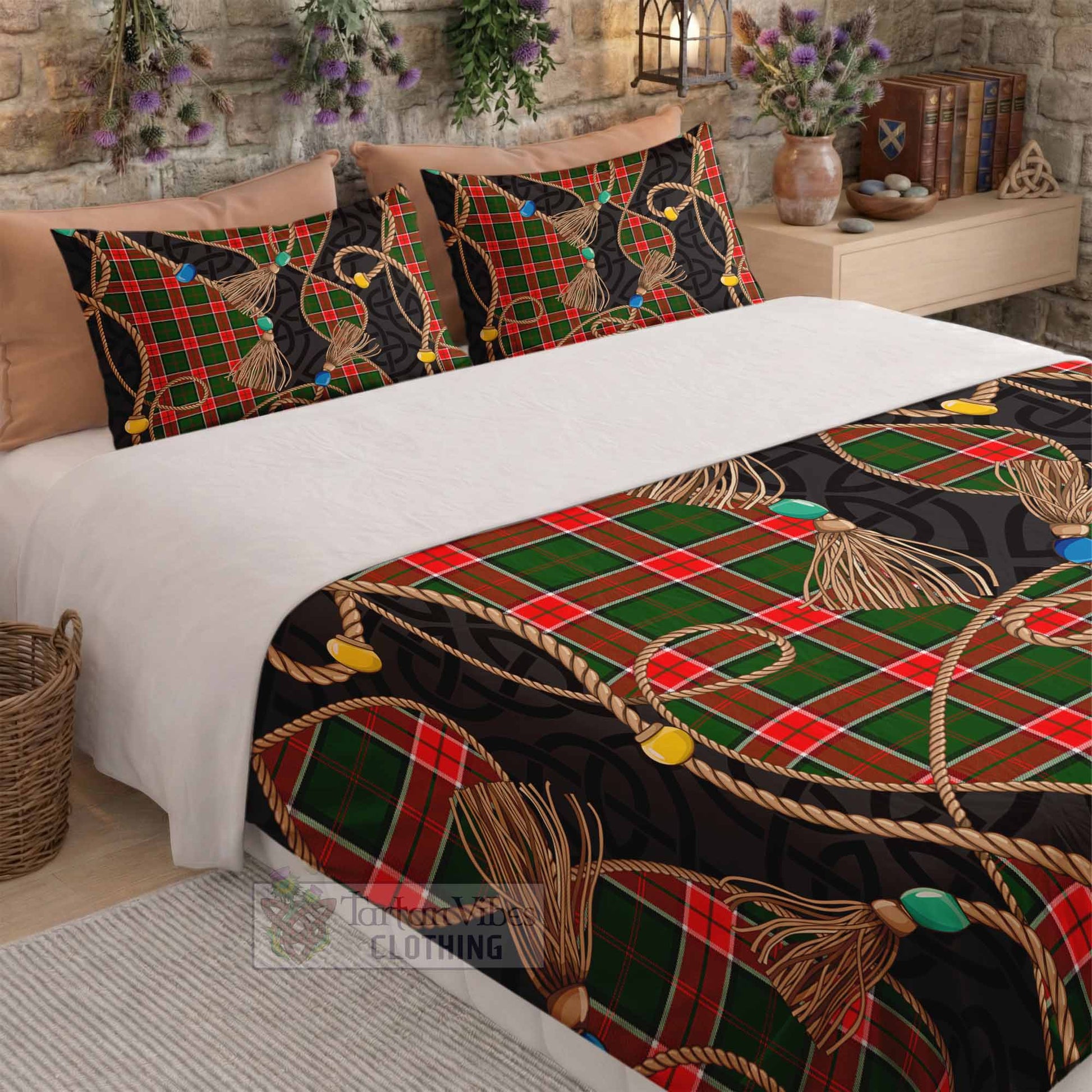 Pollock Scottish Tartan Twisted Ropes Stylized Bedding Set - Tartan Vibes Clothing