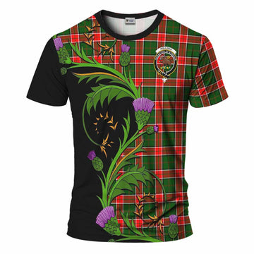 Pollock Tartan Crest T-Shirt Scottish Thistle Pride Heritage Art