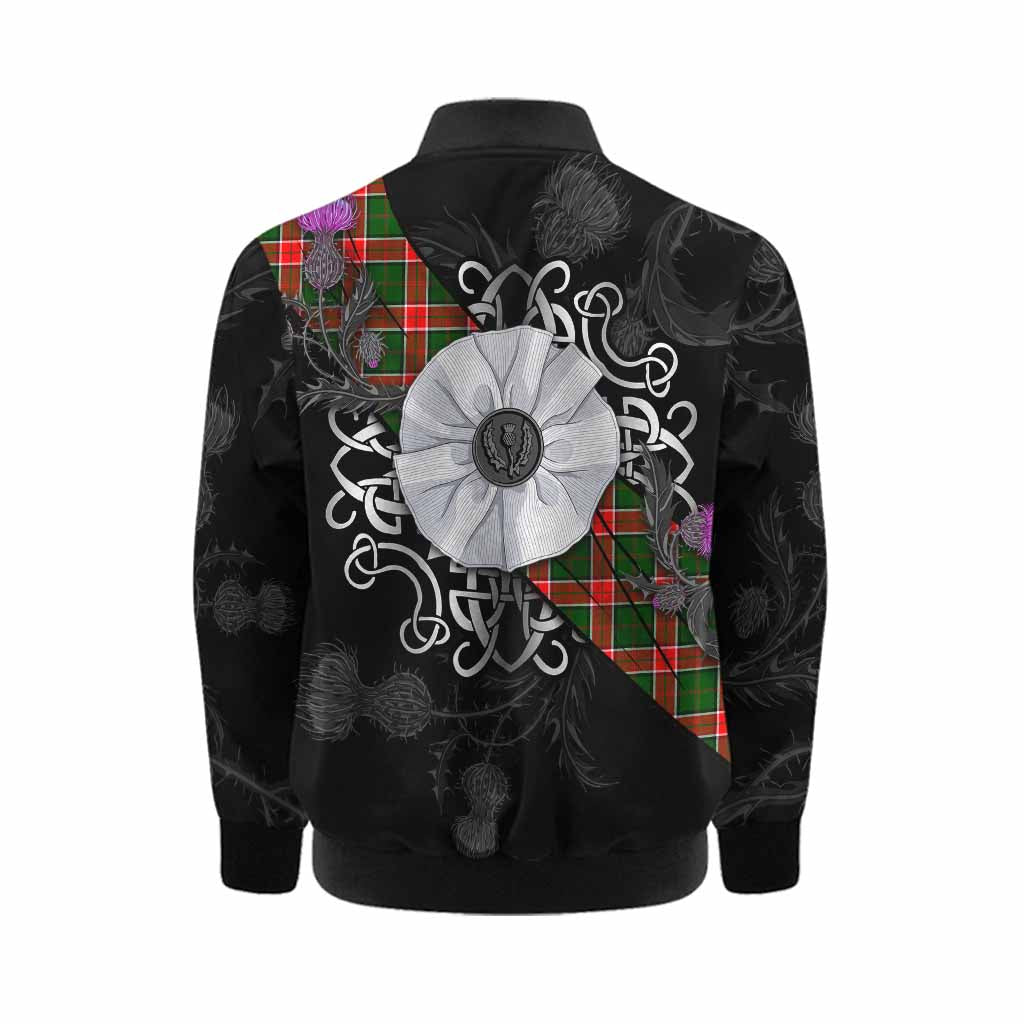 Pollock Tartan Kid Bomber Jacket Jacobite White Rose Kid - Tartan Vibes Clothing