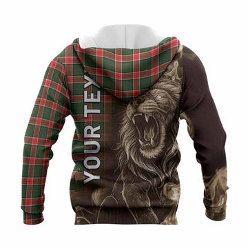 Pollock Tartan Knitted Hoodie Roaring Lion Heritage