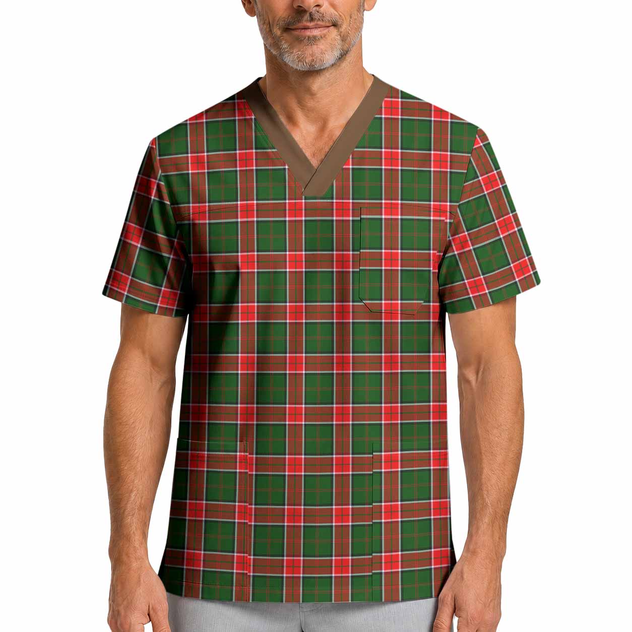 Pollock Tartan Scrub Top XL - Tartan Vibes Clothing