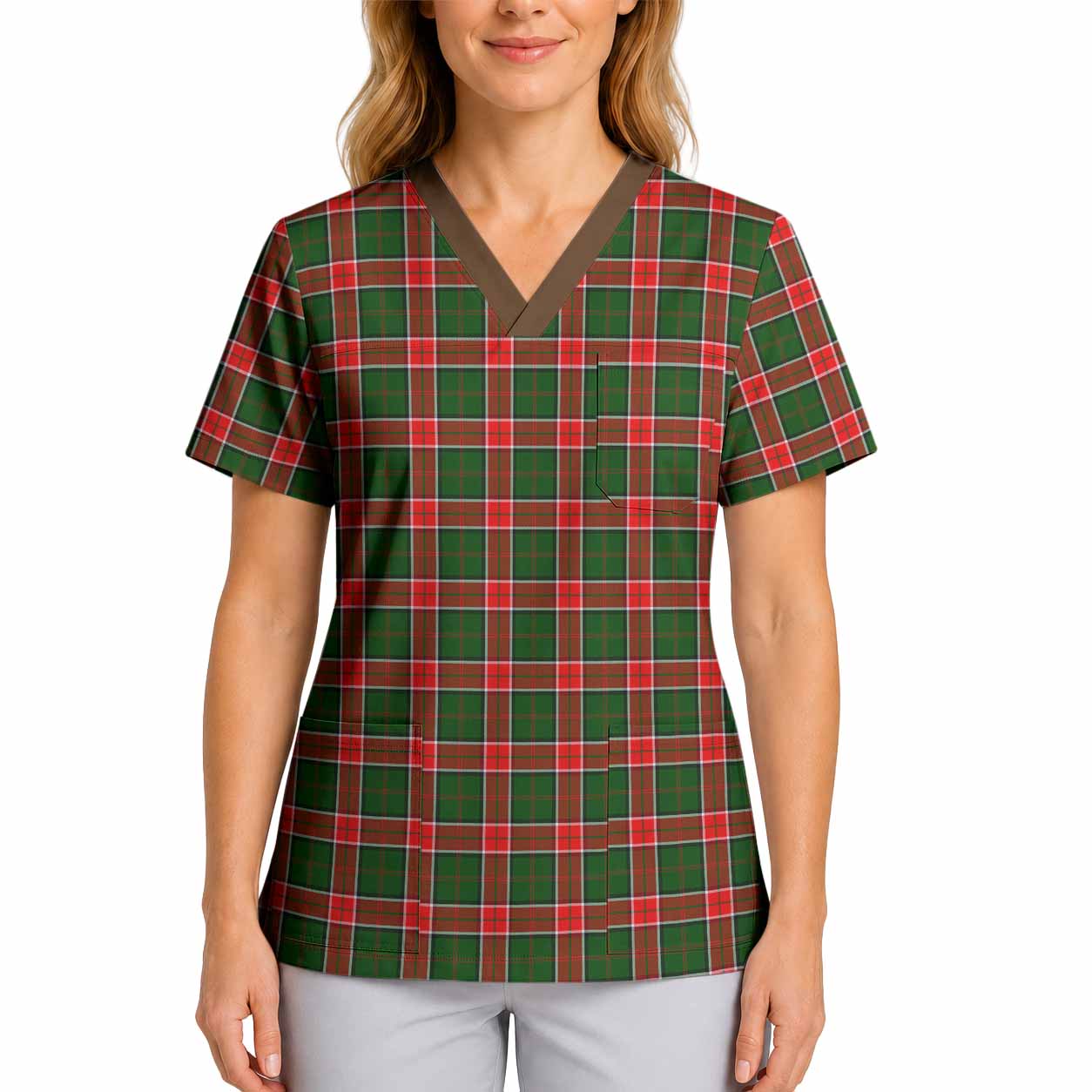 Pollock Tartan Scrub Top 4XL - Tartan Vibes Clothing