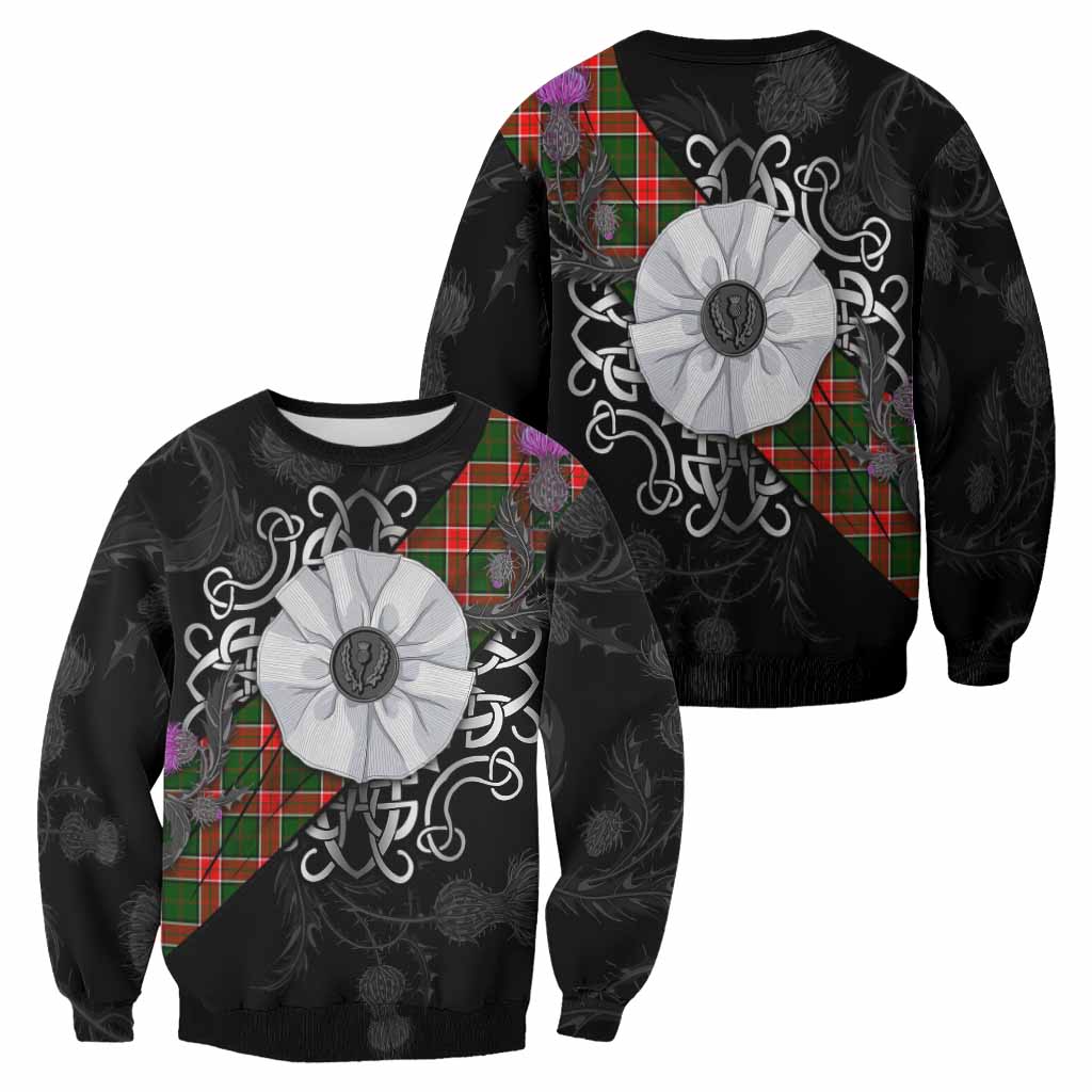 Pollock Tartan Sweatshirt Jacobite White Rose - Tartan Vibes Clothing