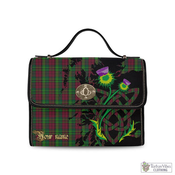 Tartan Vibes Clothing Pope of Wales Tartan Waterproof Canvas Bag with Scotland Map and Thistle Celtic Accents