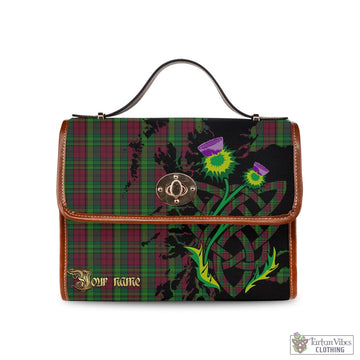 Tartan Vibes Clothing Pope of Wales Tartan Waterproof Canvas Bag with Scotland Map and Thistle Celtic Accents