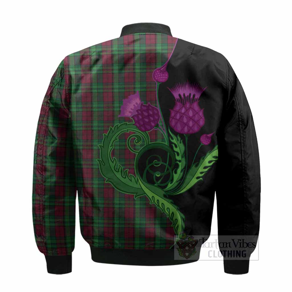 Pope of Wales Tartan Bomber Jacket Traditional Scottish Thistle