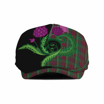 Pope of Wales Tartan Flat Cap, Jeff Cap Traditional Scottish Thistle