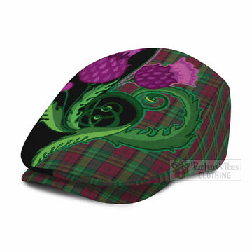 Pope of Wales Tartan Flat Cap, Jeff Cap Traditional Scottish Thistle