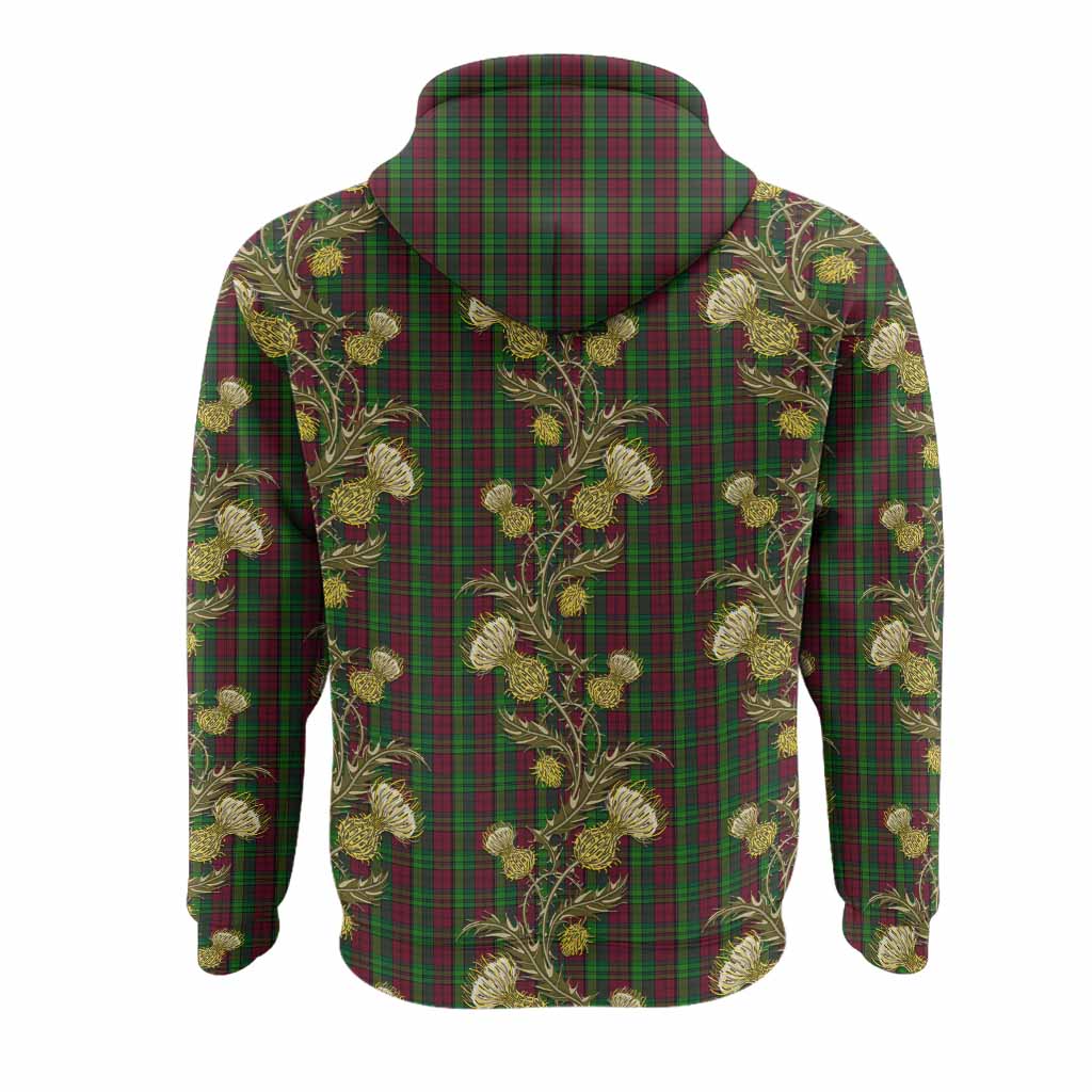 Pope of Wales Tartan Hoodie Seamless Scottish Thistle Flowers