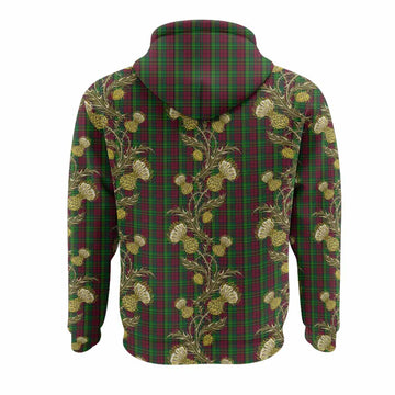 Pope of Wales Tartan Hoodie Seamless Scottish Thistle Flowers