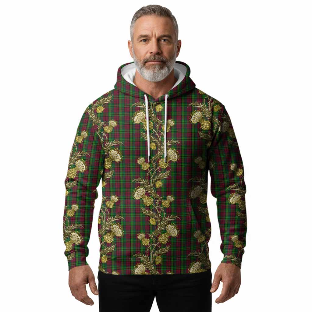 Pope of Wales Tartan Hoodie Seamless Scottish Thistle Flowers